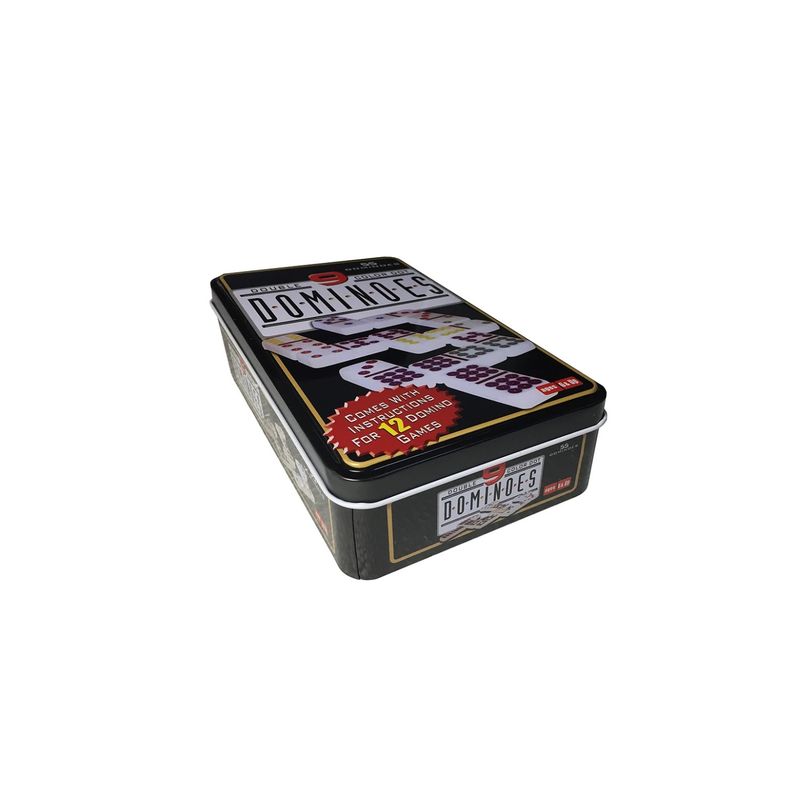 GENERICO - Domino Chancho 9 Juego Dominó Caja Metálica 55 Piezas Color