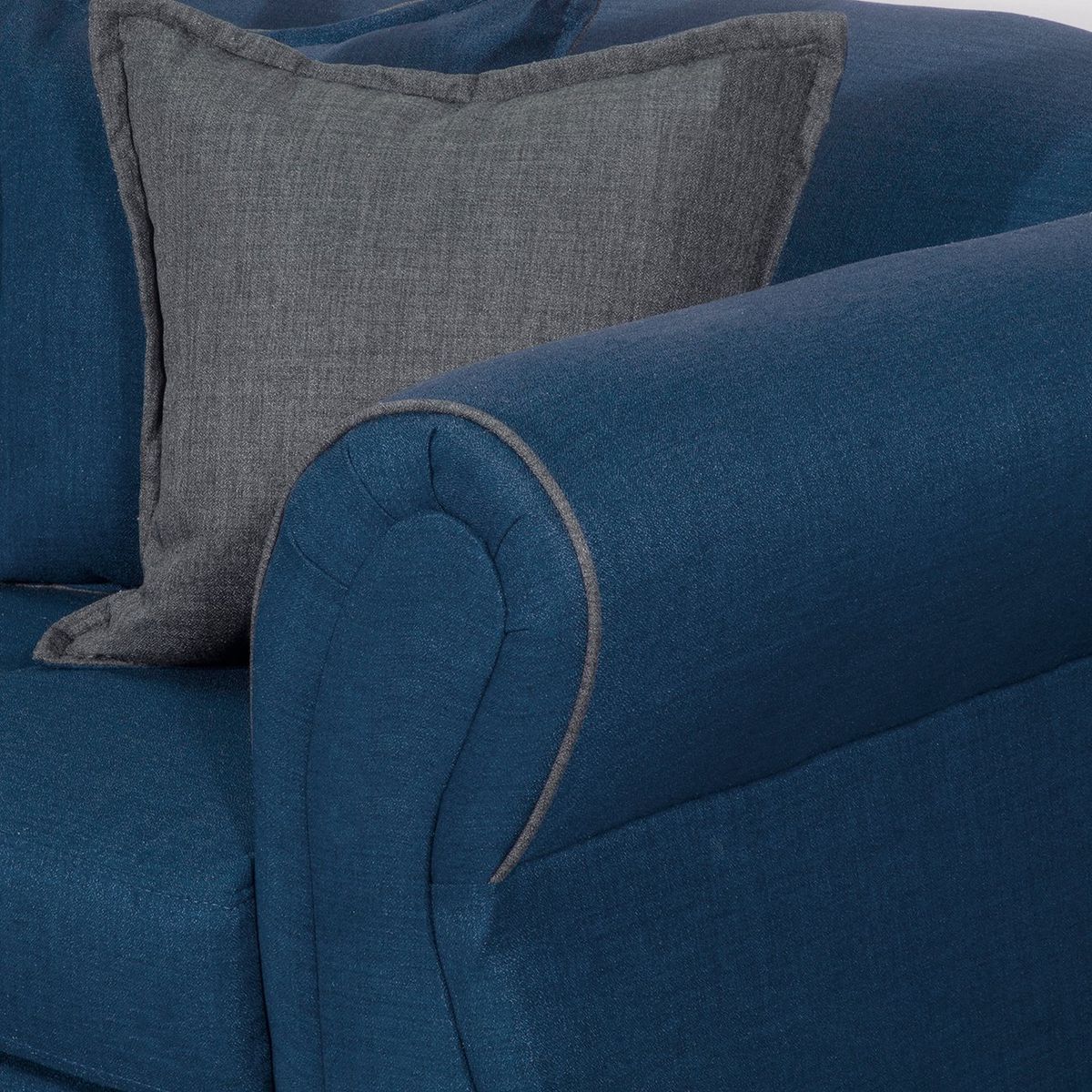 BLACK FACTORY - Sofa 3 Cuerpos Emili Azul