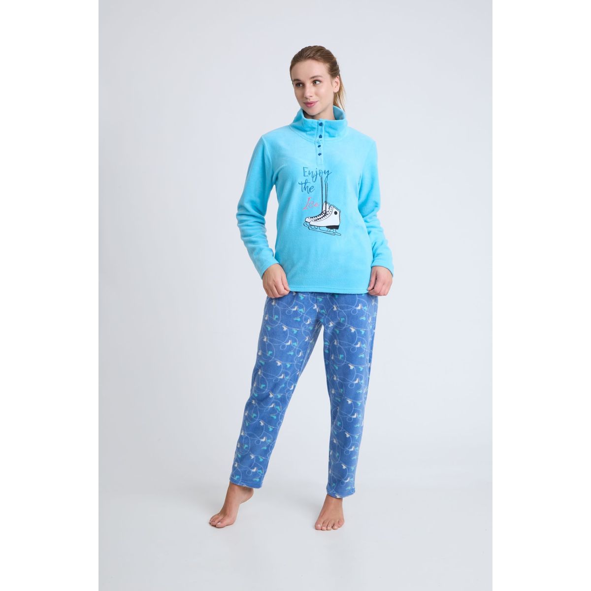 BECKIL - BECKIL COD 1771  PIJAMA POLAR ESTAMPADA CON CUELLO