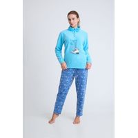 COD 1771 PIJAMA POLAR ESTAMPADA CON CUELLO
