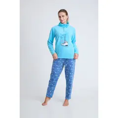 BECKIL - COD 1771 PIJAMA POLAR ESTAMPADA CON CUELLO