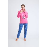 COD 1771 PIJAMA POLAR ESTAMPADA CON CUELLO