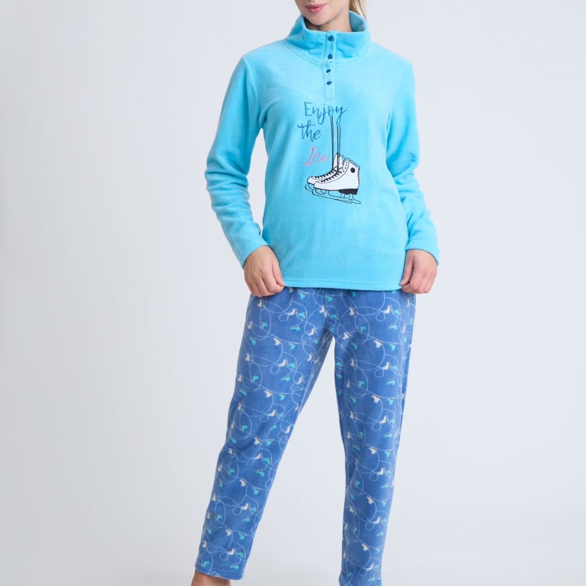 BECKIL - BECKIL COD 1771  PIJAMA POLAR ESTAMPADA CON CUELLO