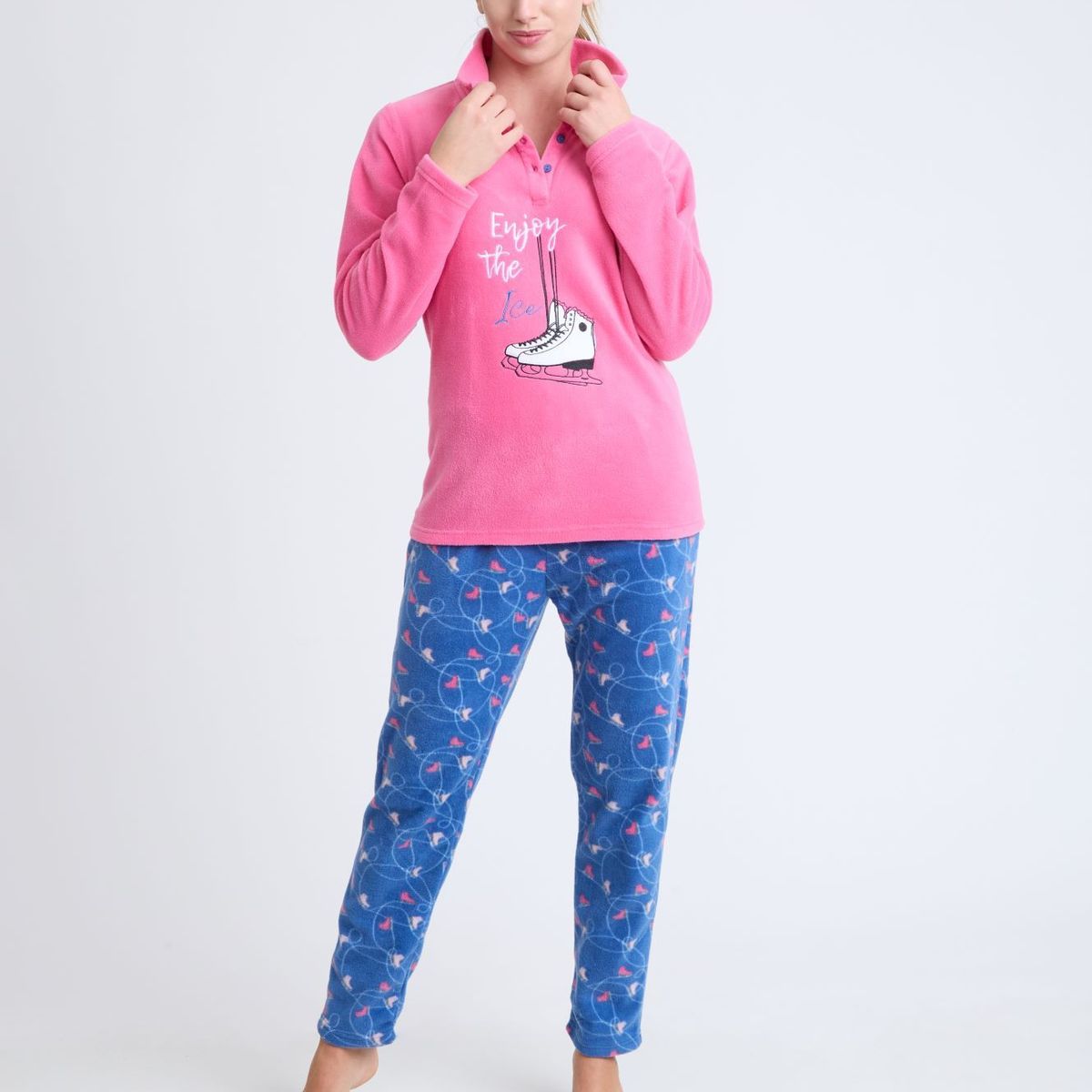 BECKIL - BECKIL COD 1771  PIJAMA POLAR ESTAMPADA CON CUELLO
