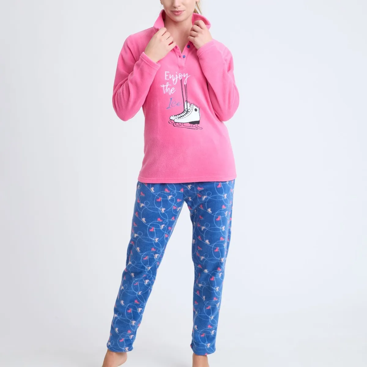 BECKIL - BECKIL COD 1771  PIJAMA POLAR ESTAMPADA CON CUELLO