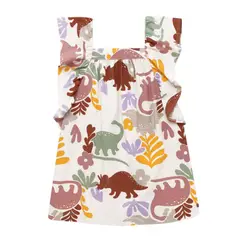 OFFCORSS - Vestido manga corta con boleros y recogido para bebé - Café