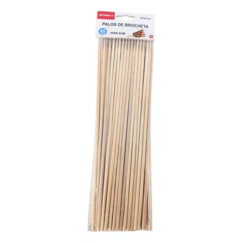 MOTARRO - Set De 45 Palos De Brocheta De Bambú De 30 cm De Longitud
