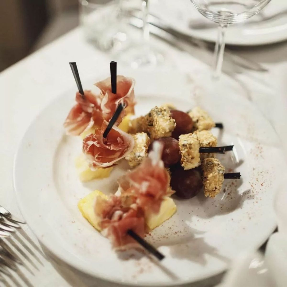 NADIR - Plato Plano  Plato Postre 19cm Vidrio Opal X6