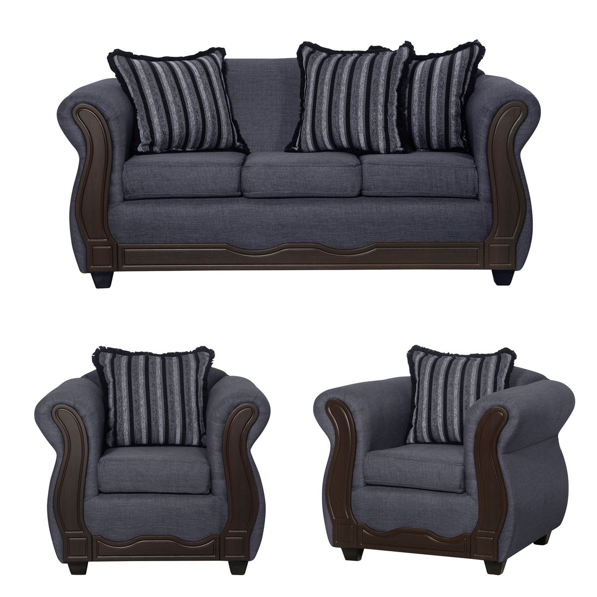 BLACK FACTORY - Juego de Living 3 1 1 Sofia Marengo