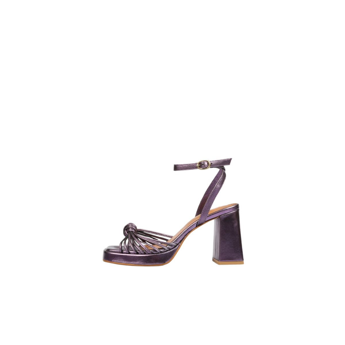 SCALPERS - Sanlias Tacón Metalizadas Nudo Metallic Burgundy