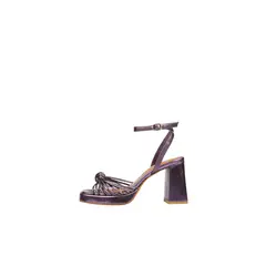 SCALPERS - Sanlias Tacón Metalizadas Nudo Metallic Burgundy