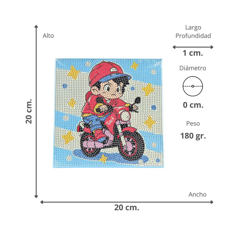 SOLEIO - Kit De Arte Pintura Por Diamantes 5D Niño Motocicleta