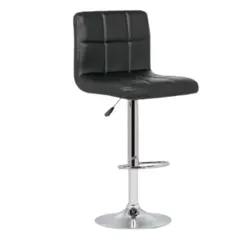 SM - Piso Bar silla taburete Atenas I ecocuero acolchado negro