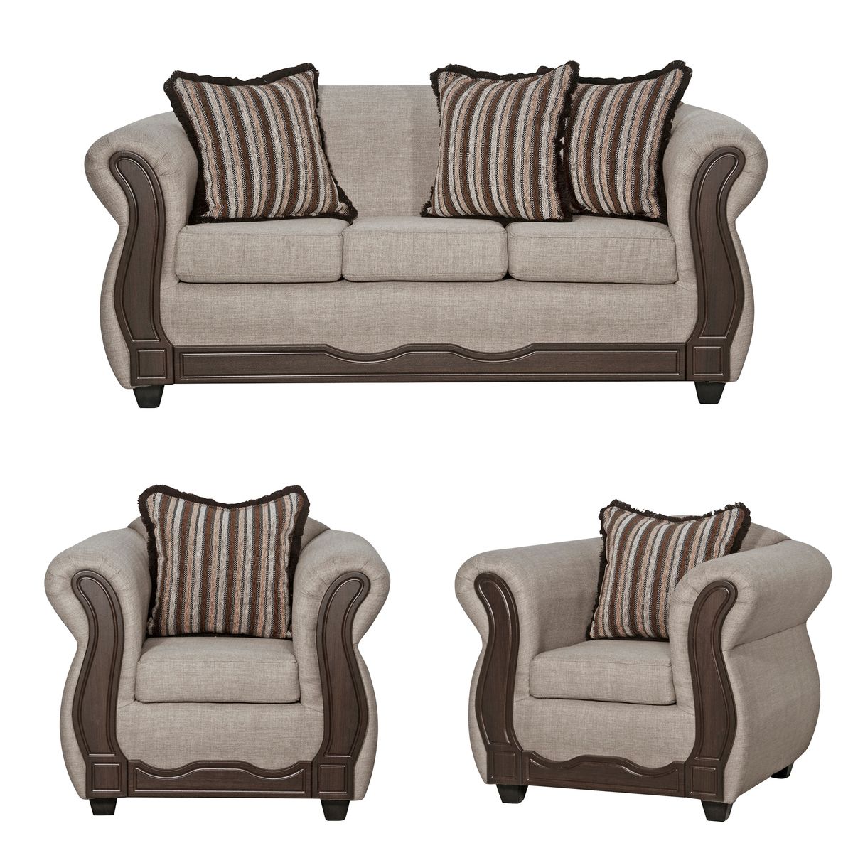 BLACK FACTORY - Juego de Living 3 1 1 Sofia Beige