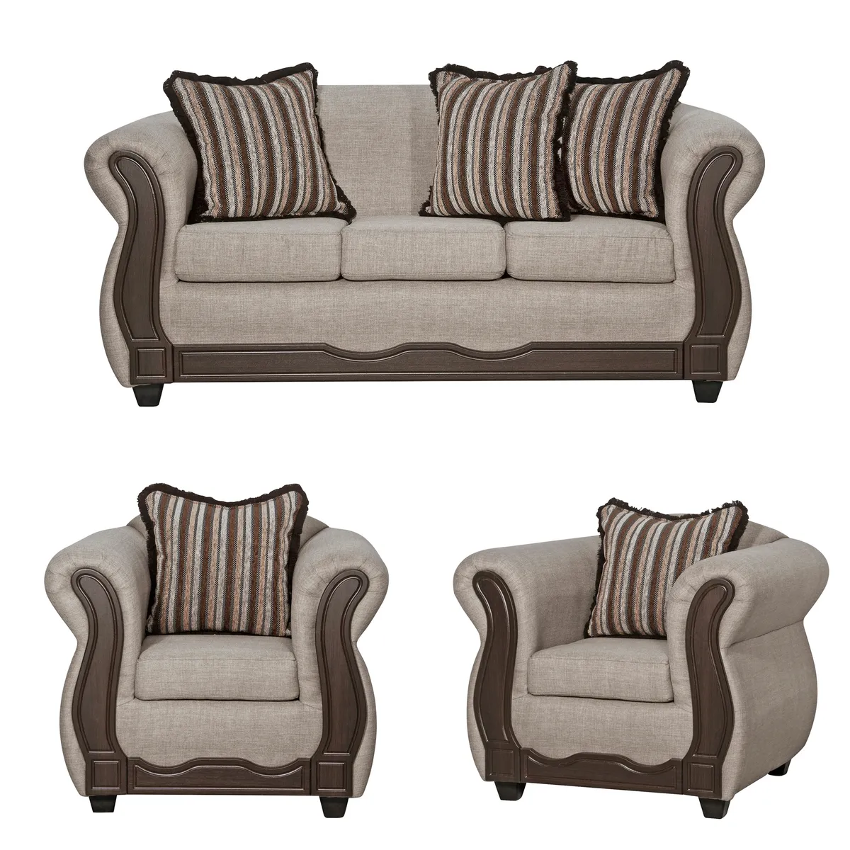 BLACK FACTORY - Juego de Living 3 1 1 Sofia Beige