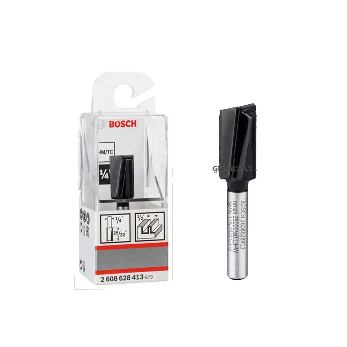 BOSCH - FRESA MADERA 1/4"  - RANURA RECTA 2 FILOS CORTE BOSCH 2608628413