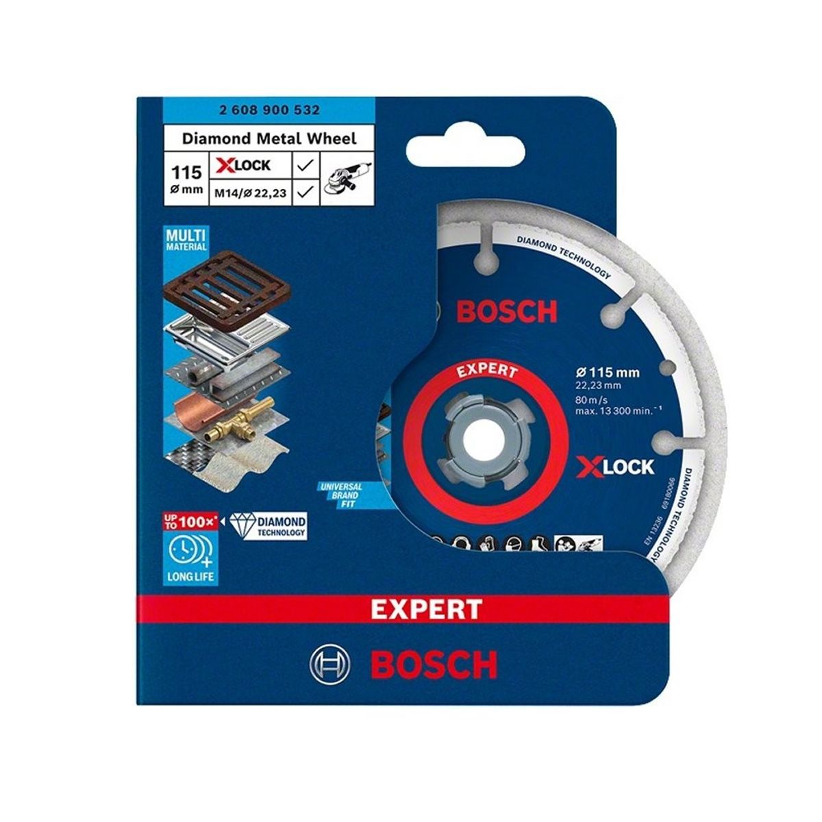 BOSCH - DISCO DIAMANTADO PARA METAL 115X22.23mm X-LOCK BOSCH 2608900532