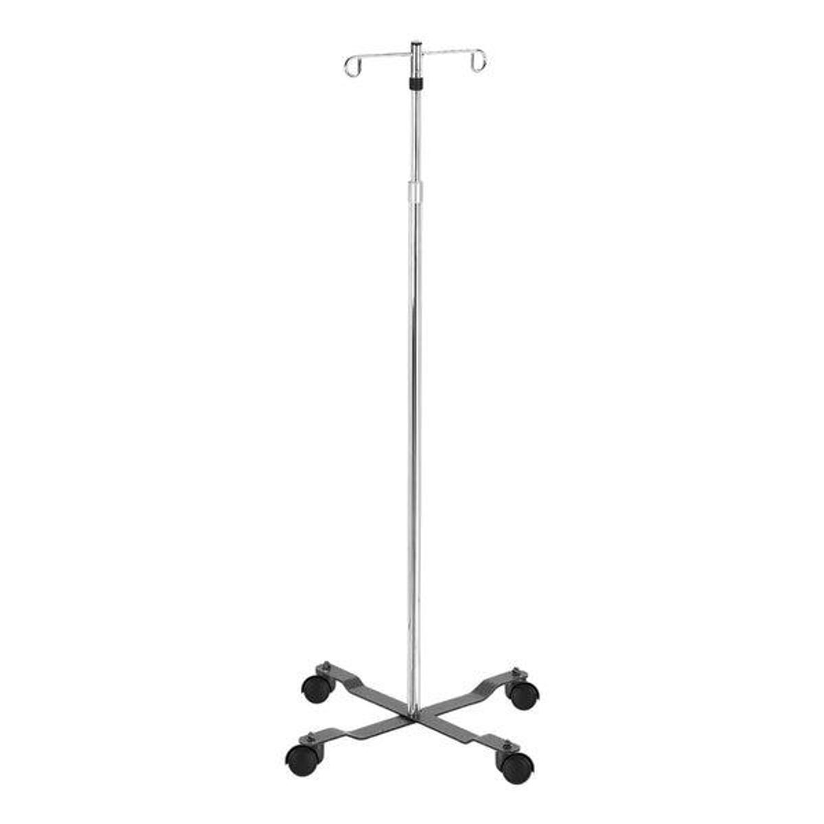 TOPMEDIC - Porta Suero Cromado Ajustable Base Acero 4 Ruedas