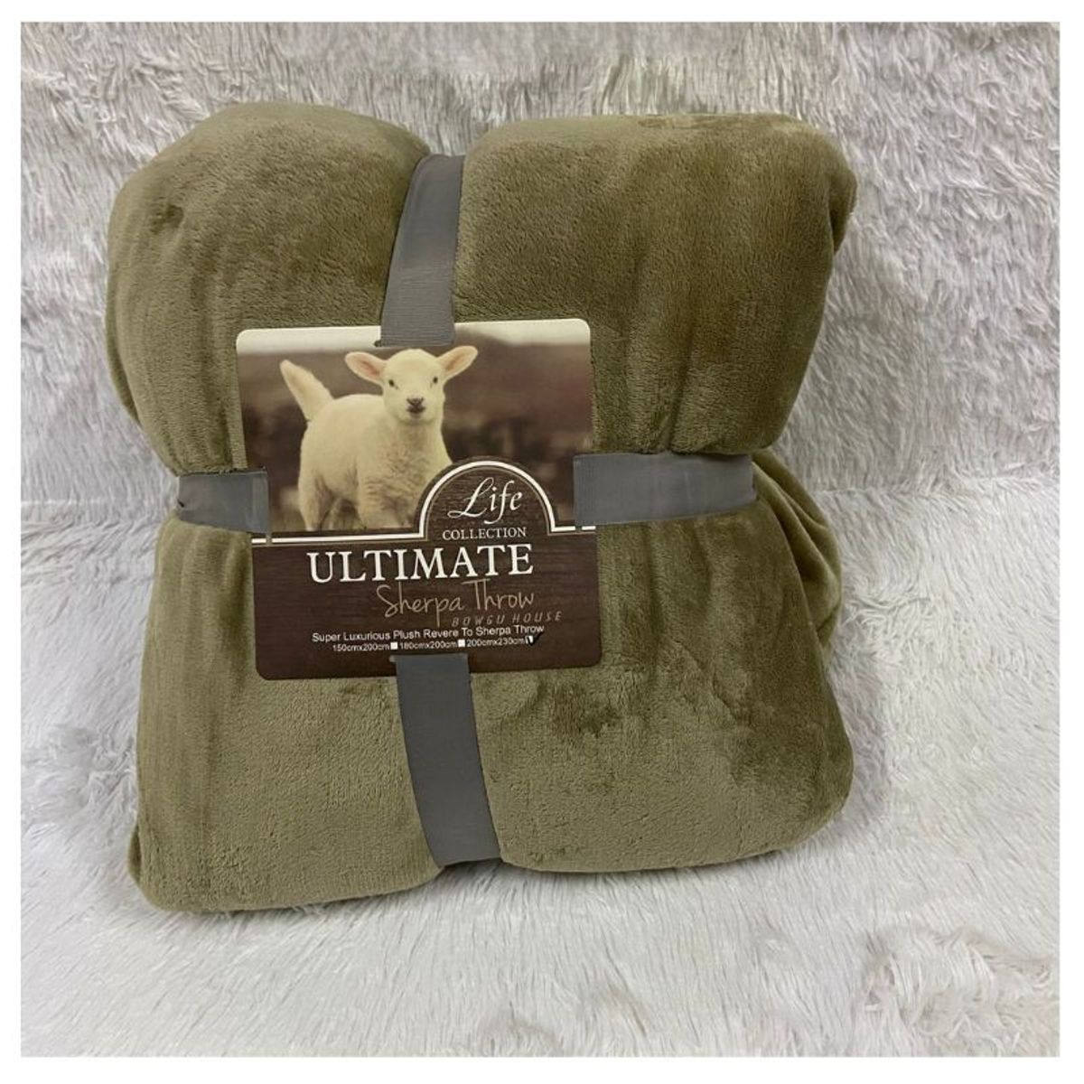 GENERICO - Frazada Manta Sherpa Plaza y Media Polar Térmica Verde Oliva