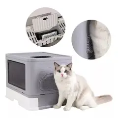 GENERICO - Arenero Para Gatos Baño Cerrado Xl Base Movil.