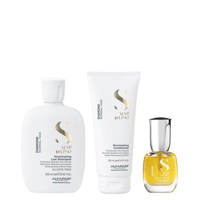 Imagen 2 del producto ALFAPARF Kit Serum+ Shampoo+ Acondicionador Diamond Iluminador
