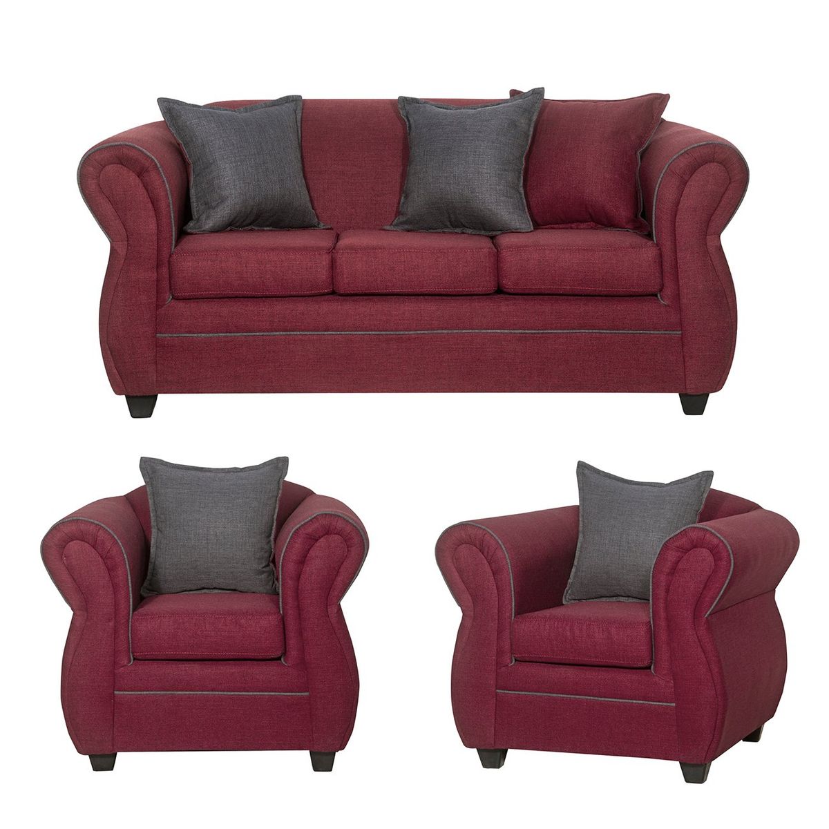 BLACK FACTORY - Juego de Living 3 1 1 Emili Burdeo