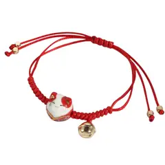 GENERICO - Pulsera de Protección Hilo Rojo Gato de la Suerte