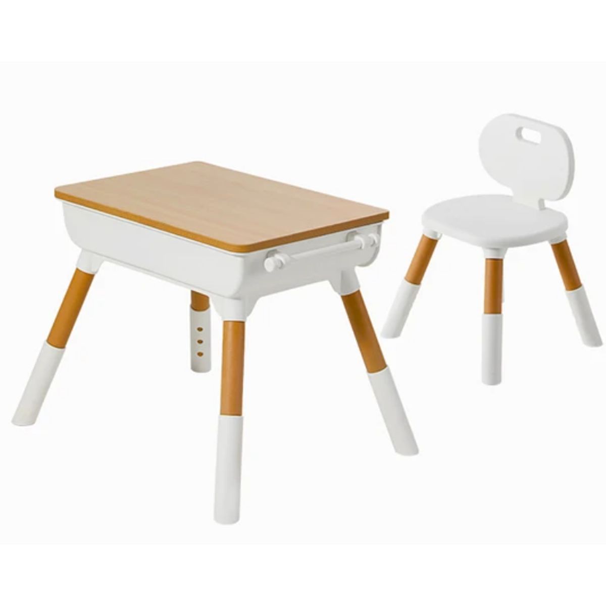 KIDSCOOL - Mesa Con silla School Blanco Caramelo
