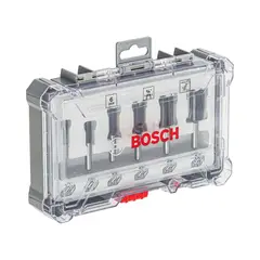 BOSCH - FRESAS RECTAS JUEGO DE 6 PIEZAS 1/4" 2607017467