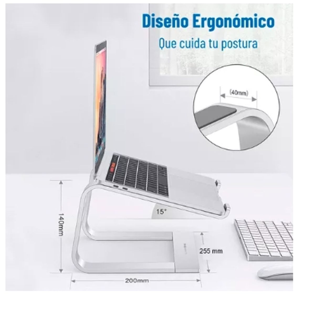 GENERICO - Soporte Base Aluminio Para Mac Macbook Notebook 10 - 16
