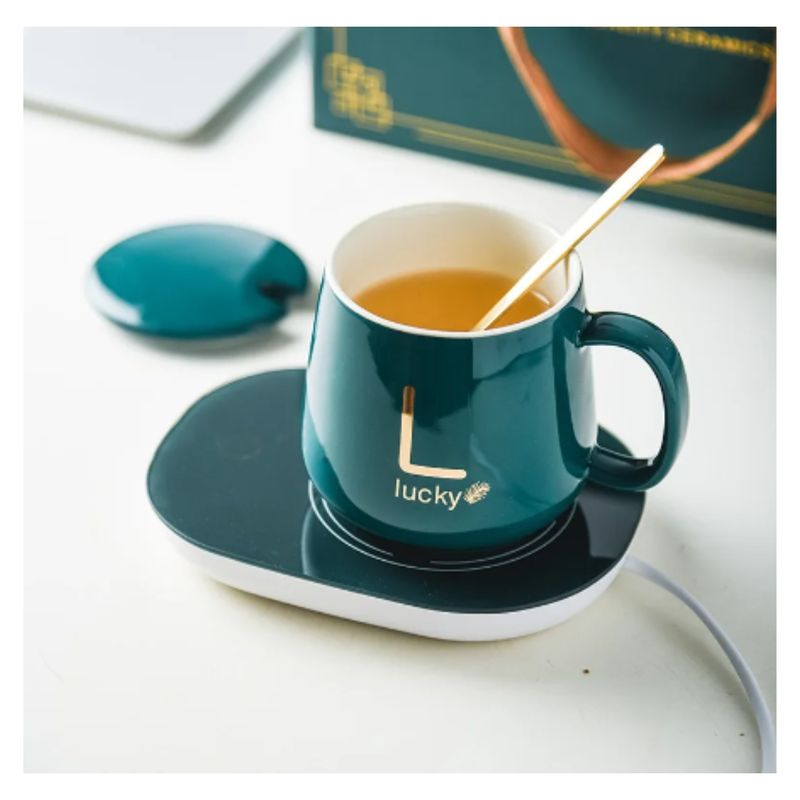 GENERICO - Set Ecológico de Portavasos y Taza de Cerámica
