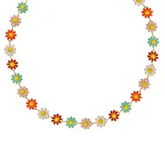 LUX JOYAS - Collar Baño Oro 18k Flor Resina