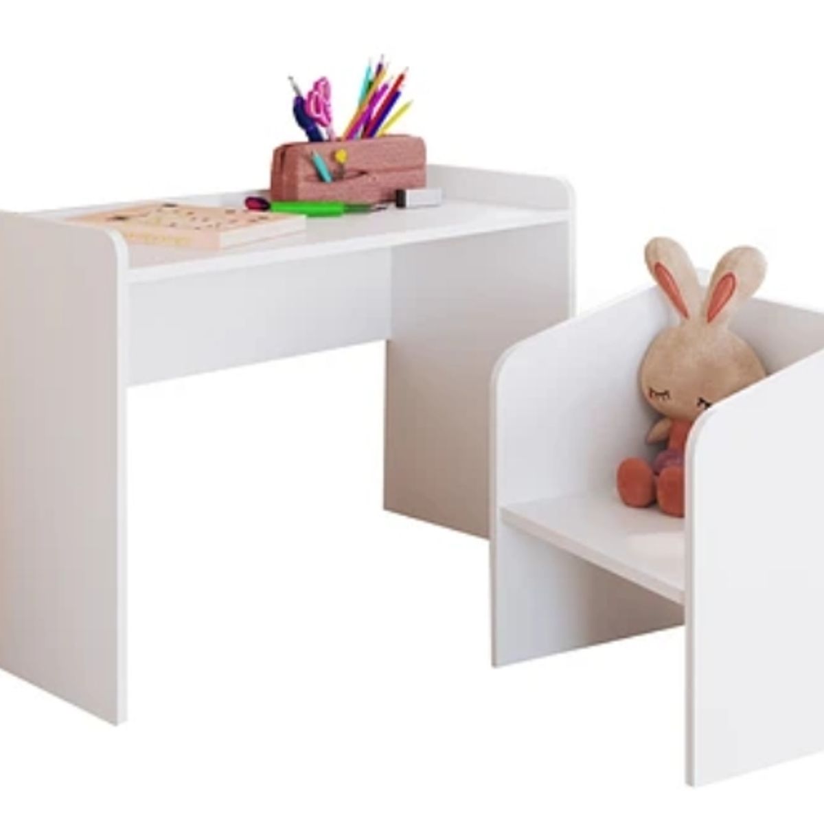 KIDSCOOL - Mesa Con Silla Montessori Blanco