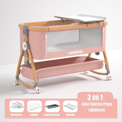 Imagen 2 del producto Cuna Colecho Mecedora 3 En 1 Rosada