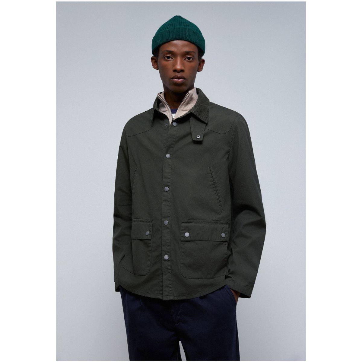 SCALPERS - Chaqueta Premium Cuello Pana Khaki