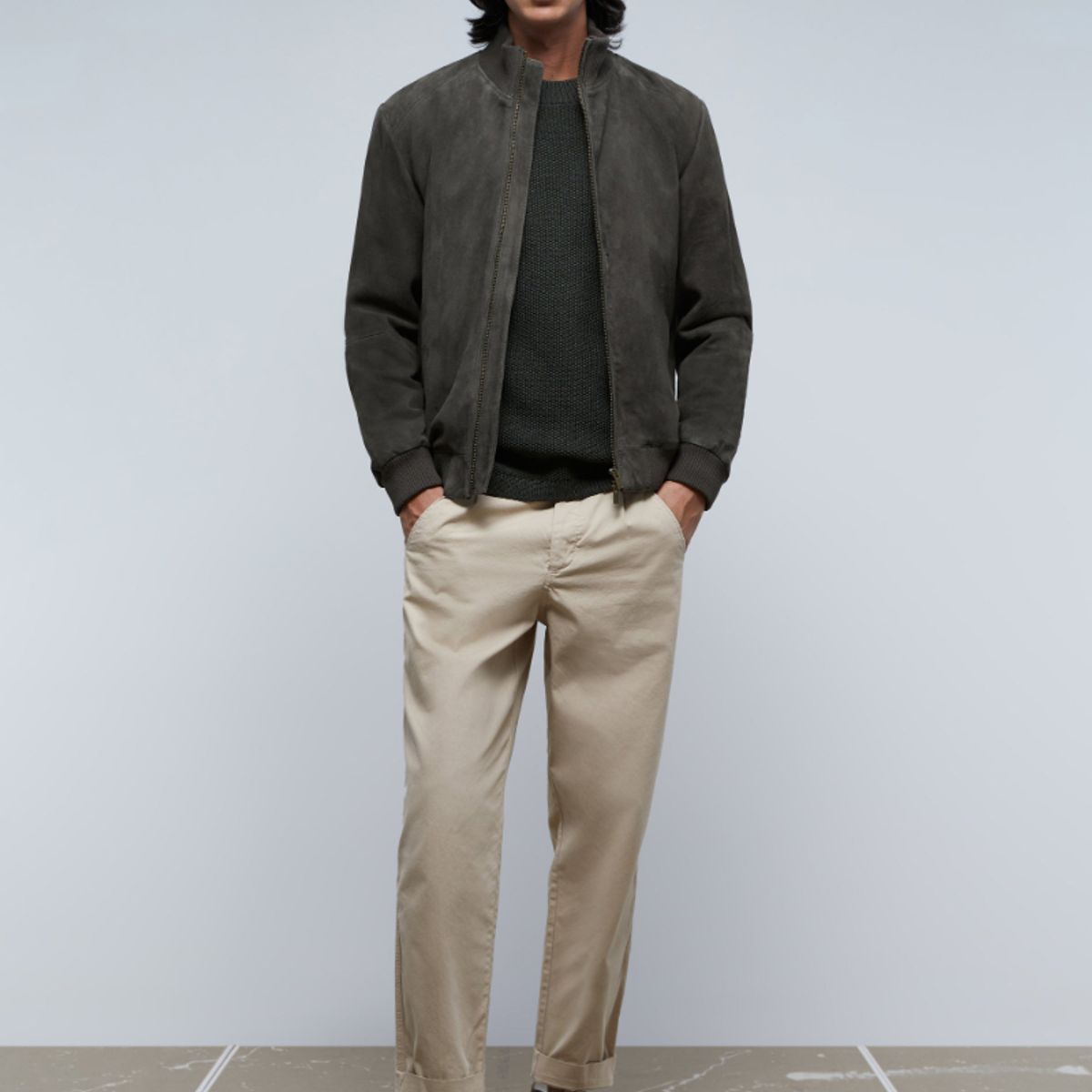 SCALPERS - Chaqueta Bomber Piel Khaki