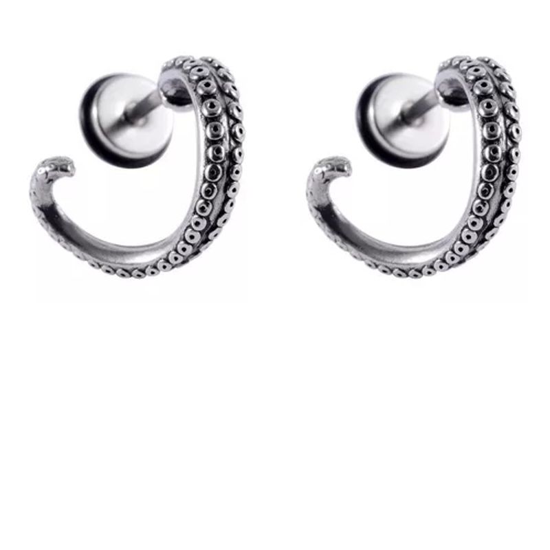 GENERICO - Aros Tentáculos Estilo Piercing Acero Hombre Mujer Moda