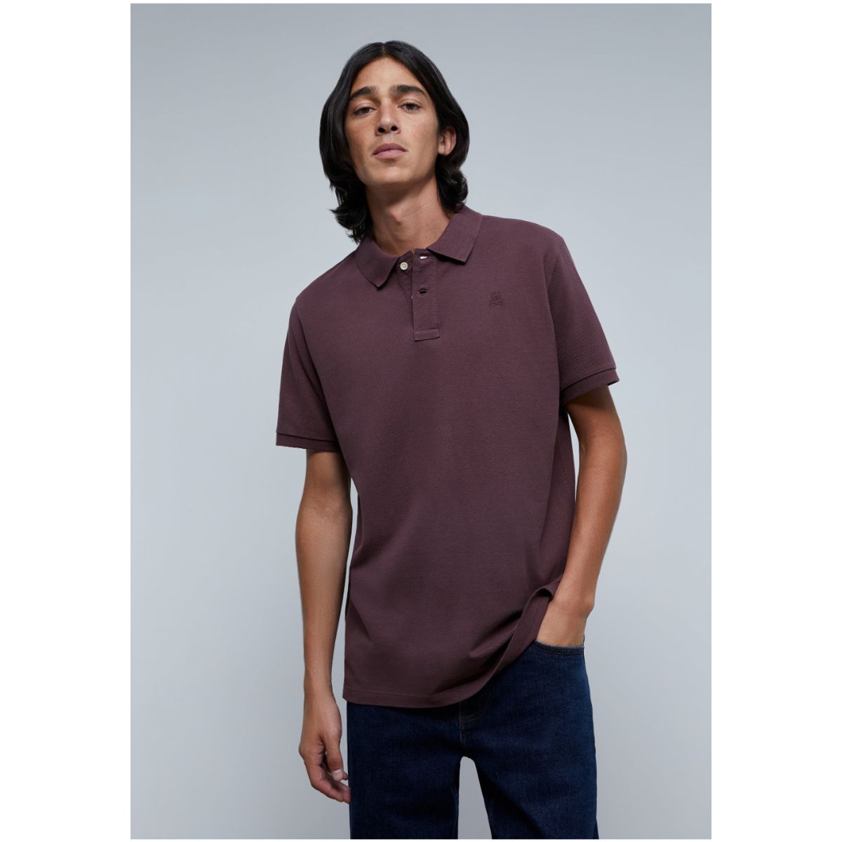 SCALPERS - Polo Básico Calavera Burgundy