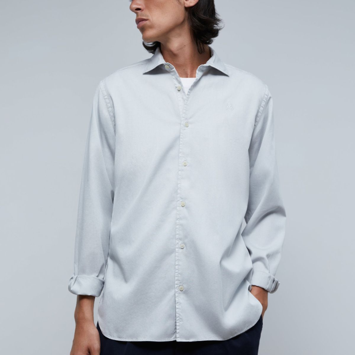 SCALPERS - Camisa Lavada Calavera Light Grey