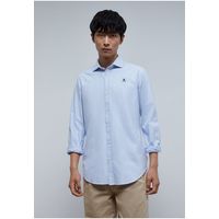 Camisa Oxford Calavera Contraste Blue Check