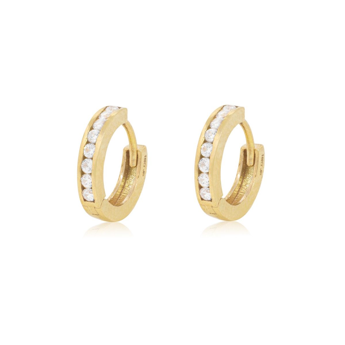 JB JOYAS BARON - Aros de Oro 18kt Riel de Circones