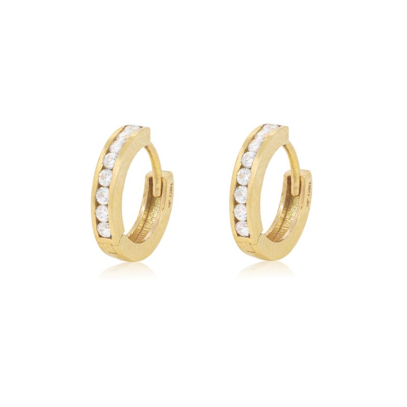 JB JOYAS BARON - Aros de Oro 18kt Riel de Circones