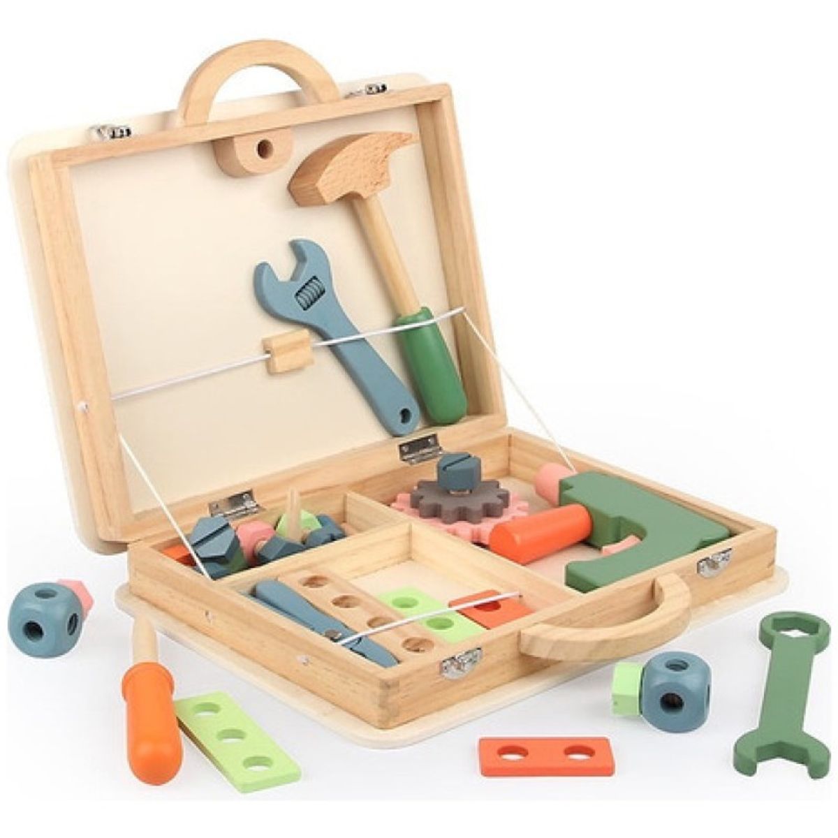 SOFT PLAY - Caja De Herramientas De Madera Para Niños Juguete Educativo