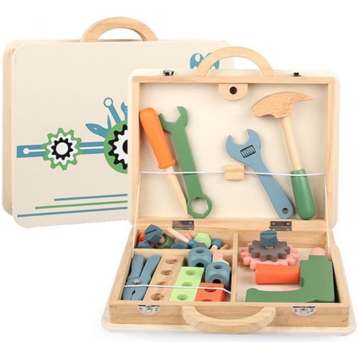 SOFT PLAY - Caja De Herramientas De Madera Para Niños Juguete Educativo