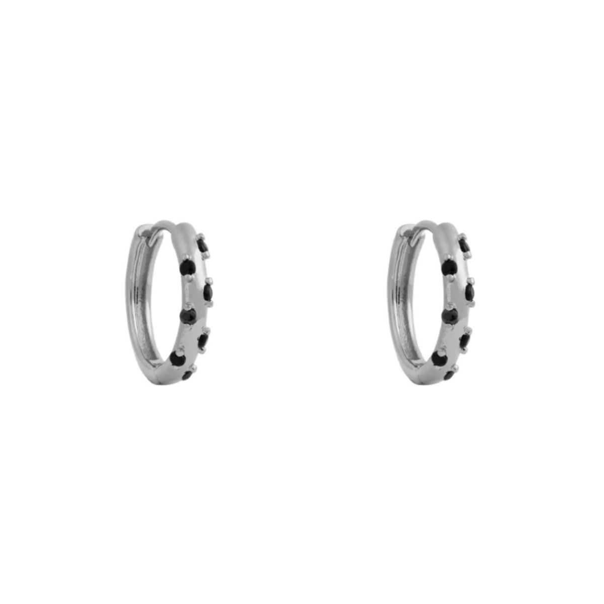 BOAZ JOYAS - Argollas Sintra Black oro blanco