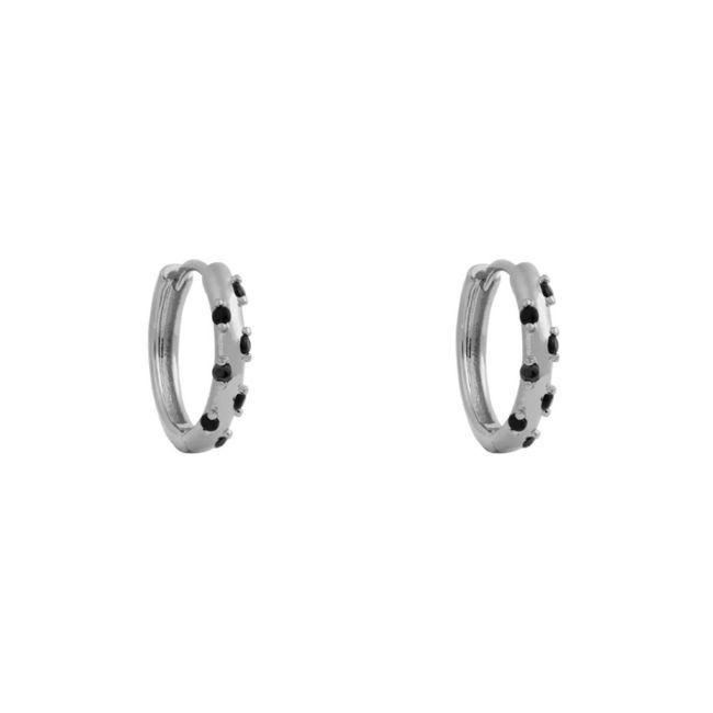 BOAZ JOYAS - Argollas Sintra Black oro blanco