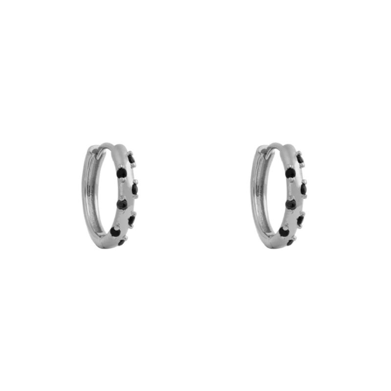 BOAZ JOYAS - Argollas Sintra Black oro blanco