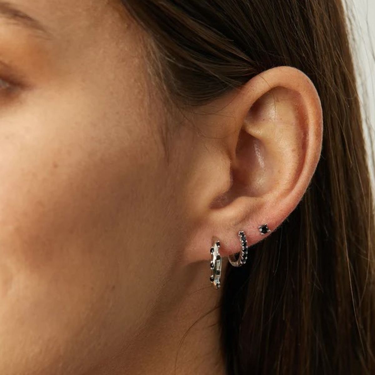 BOAZ JOYAS - Argollas Sintra Black oro blanco