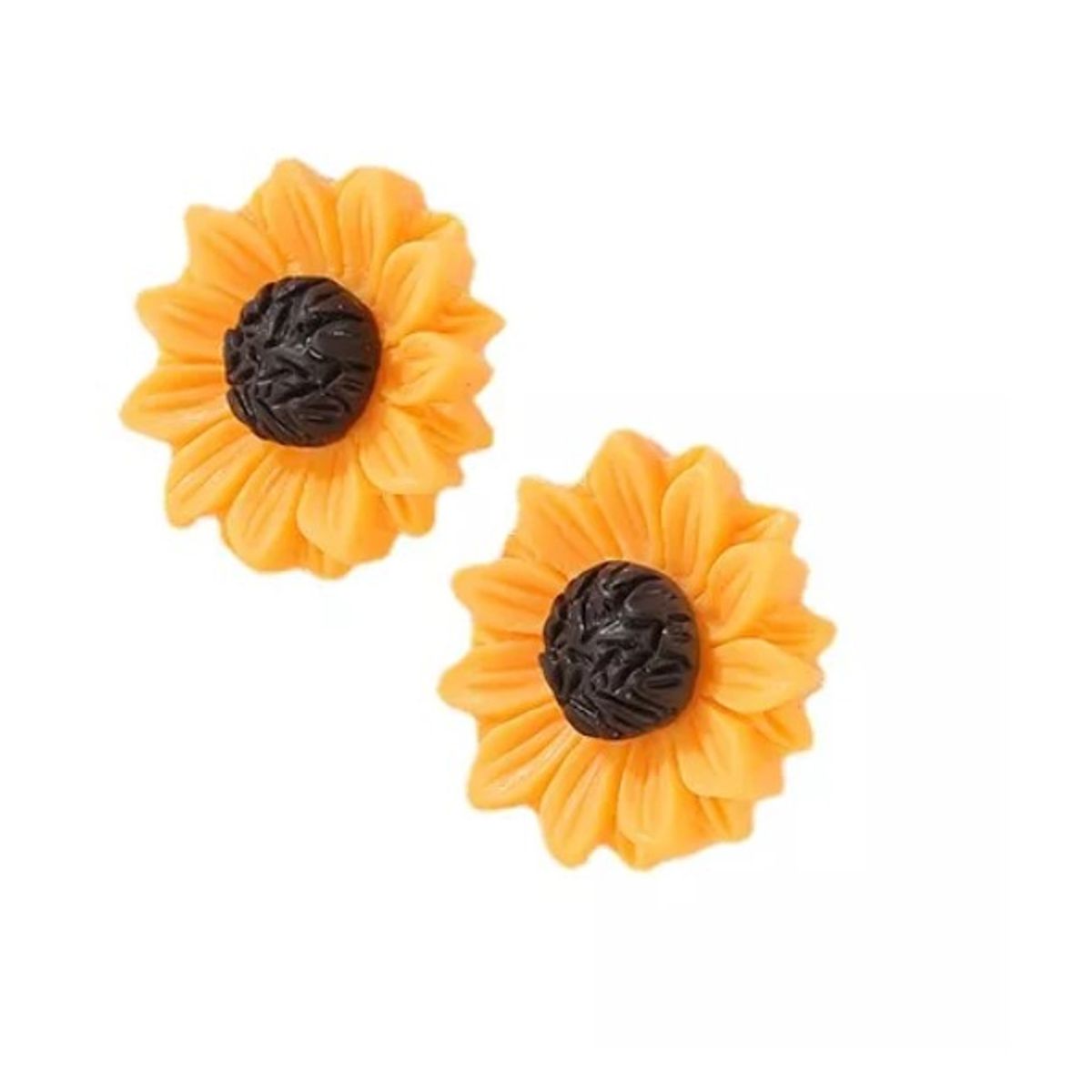 GENERICO - Aros De Girasol Aritos Con Hoja De Girasol Amarillo