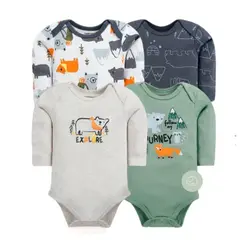 TEDMIMAK - Pack de 4 Bodies Osito Bebé Niño